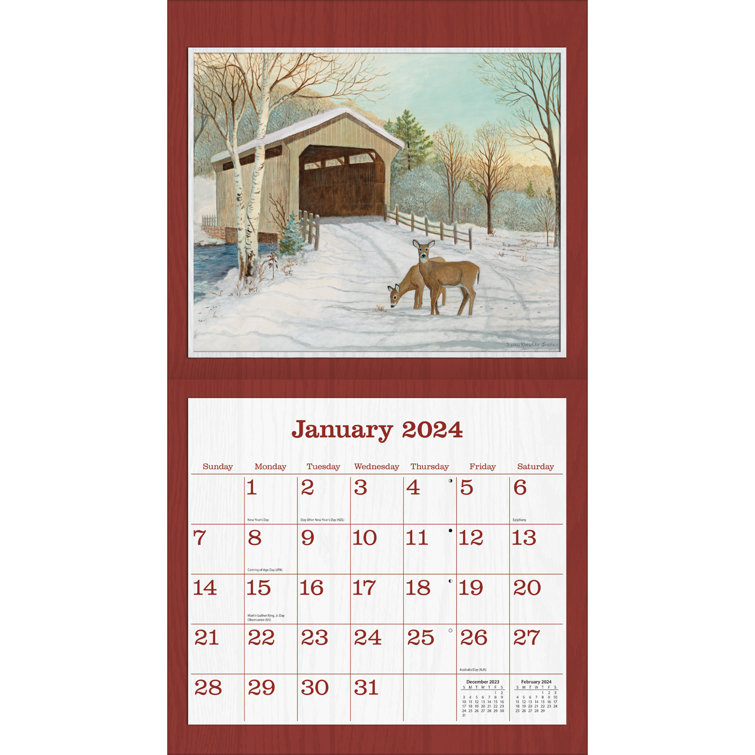 Lang Covered Bridge 2024 Wall Calendar Wayfair Canada